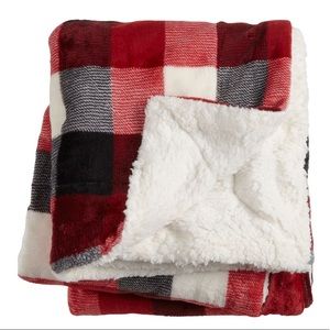 Sherpa flannel print blanket